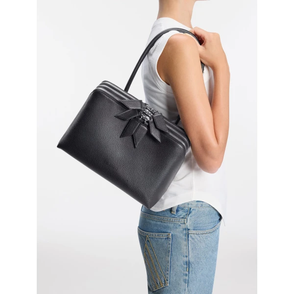 The Attico L'altra di Milano Shoulder Bag in Black | Shoulder & Crossbody Bags | Luxury Shoes 