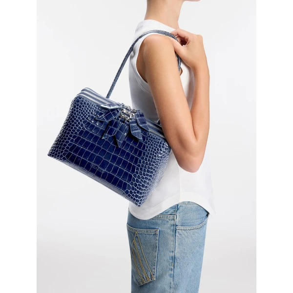 The Attico L'altra di Milano Shoulder Bag in Dark Blue | Shoulder & Crossbody Bags | Luxury Shoes 