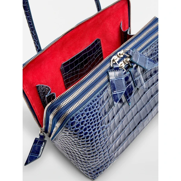 The Attico L'altra di Milano Shoulder Bag in Dark Blue | Shoulder & Crossbody Bags | Luxury Shoes 