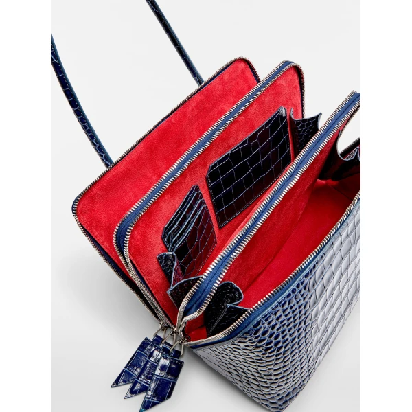 The Attico L'altra di Milano Shoulder Bag in Dark Blue | Shoulder & Crossbody Bags | Luxury Shoes 