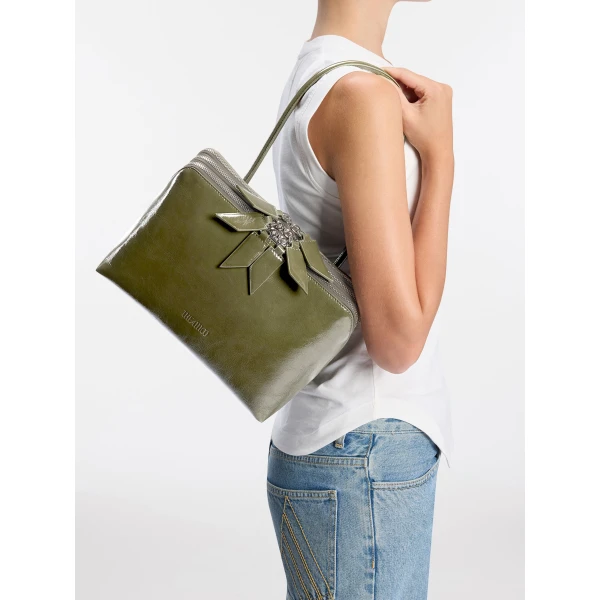 The Attico L'altra di Milano Shoulder Bag in Olive | Shoulder & Crossbody Bags | Luxury Shoes 