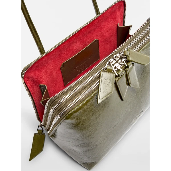 The Attico L'altra di Milano Shoulder Bag in Olive | Shoulder & Crossbody Bags | Luxury Shoes 