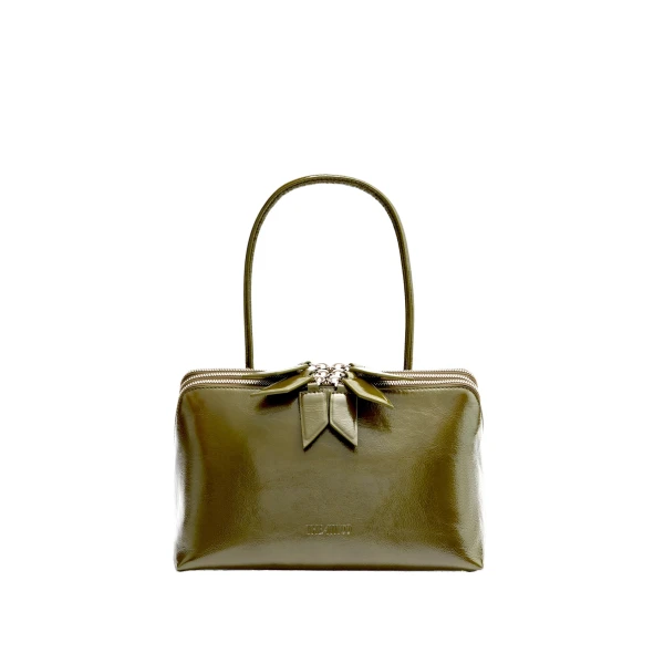 The Attico L'altra di Milano Shoulder Bag in Olive | Shoulder & Crossbody Bags | Luxury Shoes 