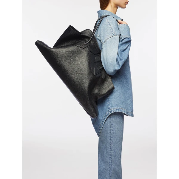 The Attico La Passeggiata Large Top Handle Bag in Black | Totes & Top-Handle Bags | Luxury Shoes 