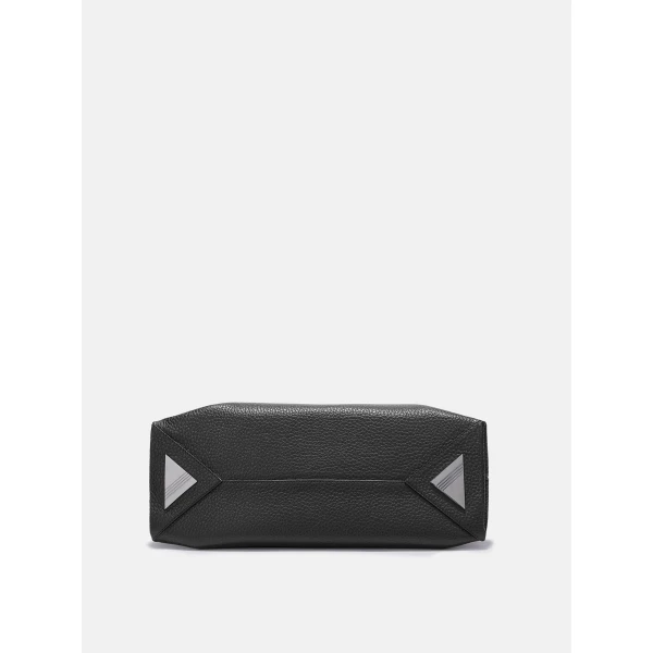 The Attico La Passeggiata Medium Top Handle Bag in Black Grained Leather | Totes & Top-Handle Bags | Luxury Shoes 
