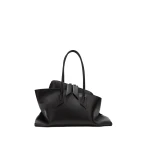 The Attico La Passeggiata Medium Top Handle Bag in Black Smooth Leather | Totes & Top-Handle Bags | Luxury Shoes 