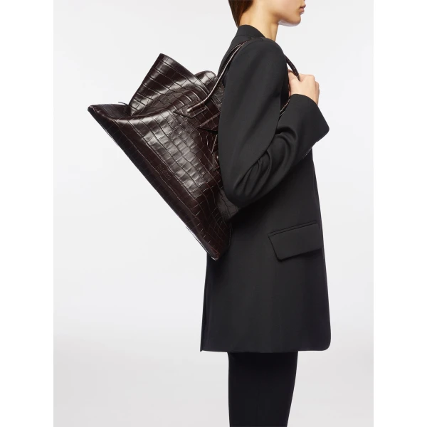 The Attico La Passeggiata Medium Top Handle Bag in Coffee | Totes & Top-Handle Bags | Luxury Shoes 