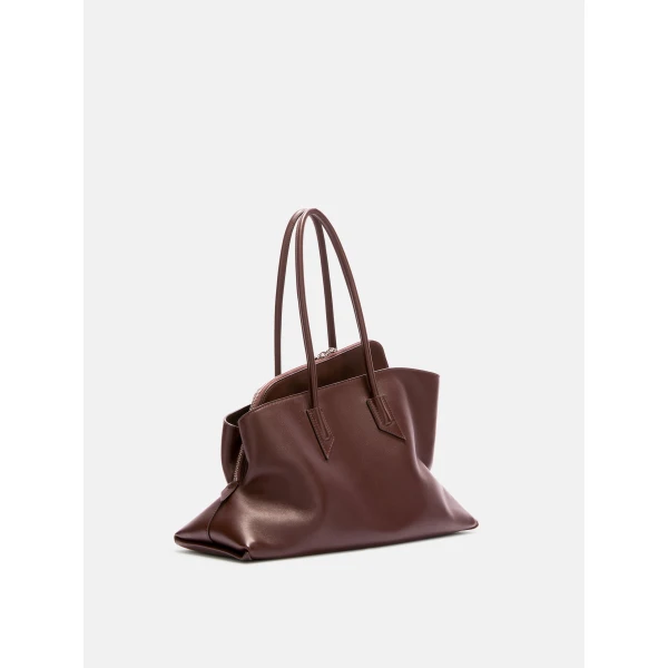 The Attico La Passeggiata Medium Top Handle Bag in Dark Brown | Totes & Top-Handle Bags | Luxury Shoes 