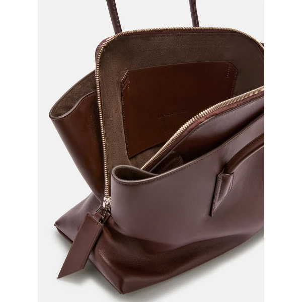 The Attico La Passeggiata Medium Top Handle Bag in Dark Brown | Totes & Top-Handle Bags | Luxury Shoes 