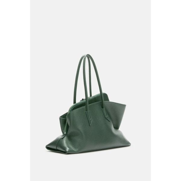 The Attico La Passeggiata Medium Top Handle Bag in Dark Forest | Totes & Top-Handle Bags | Luxury Shoes 