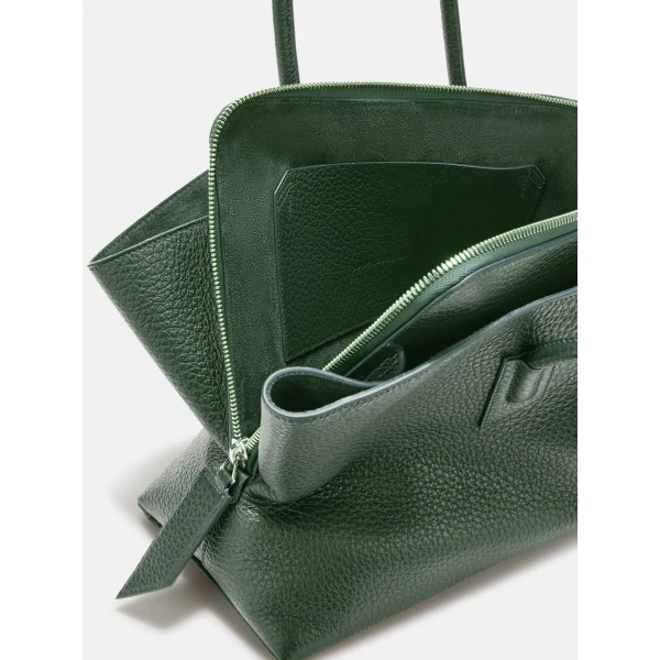 The Attico La Passeggiata Medium Top Handle Bag in Dark Forest | Totes & Top-Handle Bags | Luxury Shoes 