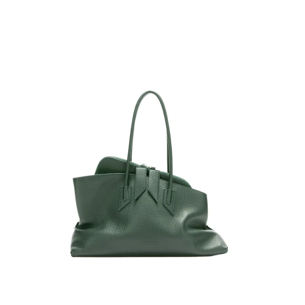 The Attico La Passeggiata Medium Top Handle Bag in Dark Forest | Totes & Top-Handle Bags | Luxury Shoes 