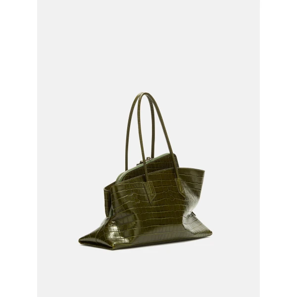 The Attico La Passeggiata Medium Top Handle Bag in Dark Green | Totes & Top-Handle Bags | Luxury Shoes 