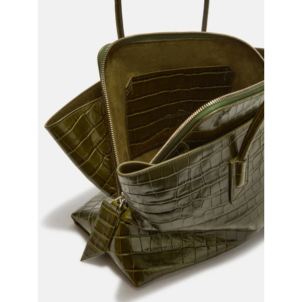 The Attico La Passeggiata Medium Top Handle Bag in Dark Green | Totes & Top-Handle Bags | Luxury Shoes 