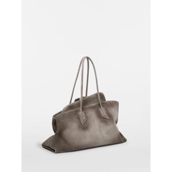 The Attico La Passeggiata Medium Top Handle Bag in Dark Grey | Totes & Top-Handle Bags | Luxury Shoes 