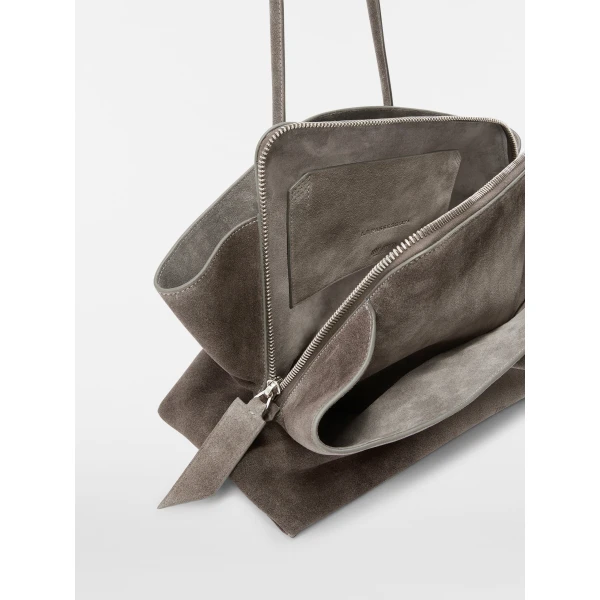 The Attico La Passeggiata Medium Top Handle Bag in Dark Grey | Totes & Top-Handle Bags | Luxury Shoes 