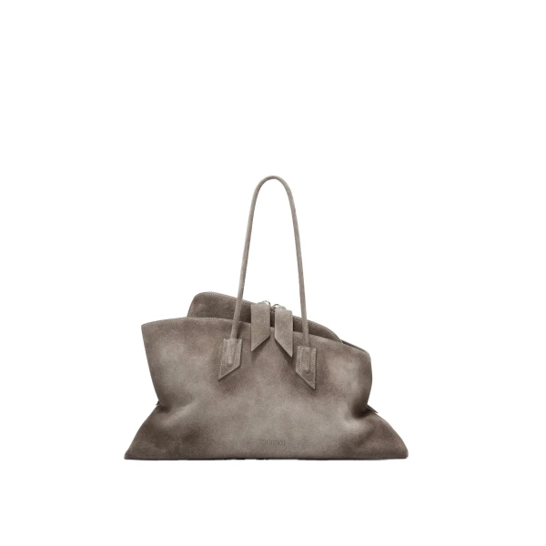 La Passeggiata Medium Top Handle Bag in Dark Grey