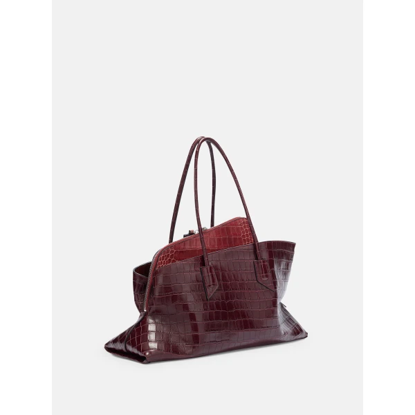 The Attico La Passeggiata Medium Top Handle Bag in Faded Bordeaux | Totes & Top-Handle Bags | Luxury Shoes 