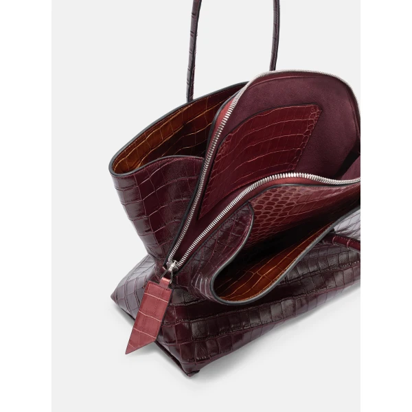 The Attico La Passeggiata Medium Top Handle Bag in Faded Bordeaux | Totes & Top-Handle Bags | Luxury Shoes 