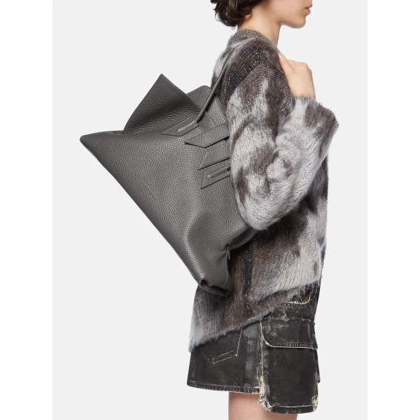 The Attico La Passeggiata Medium Top Handle Bag in Grey | Totes & Top-Handle Bags | Luxury Shoes 