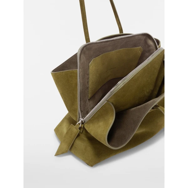 The Attico La Passeggiata Medium Top Handle Bag in Khaki | Totes & Top-Handle Bags | Luxury Shoes 