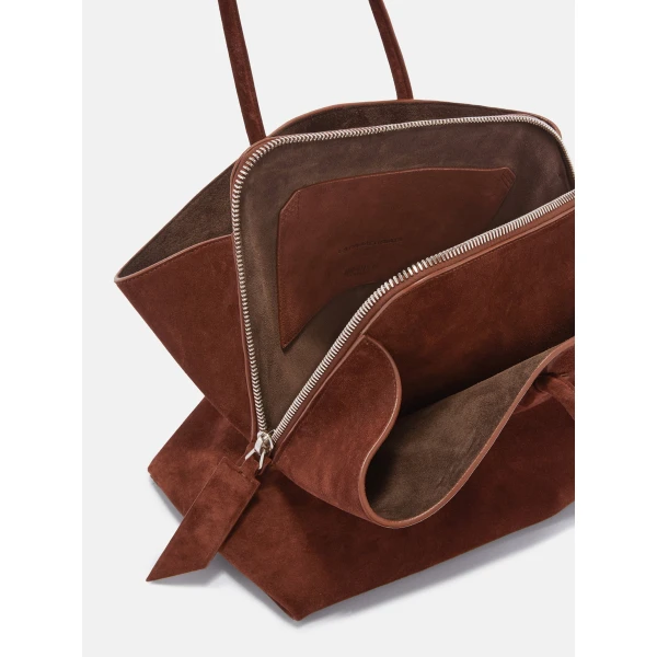 The Attico La Passeggiata Medium Top Handle Bag in Light Chocolate | Totes & Top-Handle Bags | Luxury Shoes 