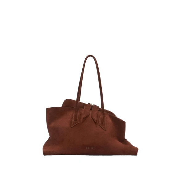 The Attico La Passeggiata Medium Top Handle Bag in Light Chocolate | Totes & Top-Handle Bags | Luxury Shoes 