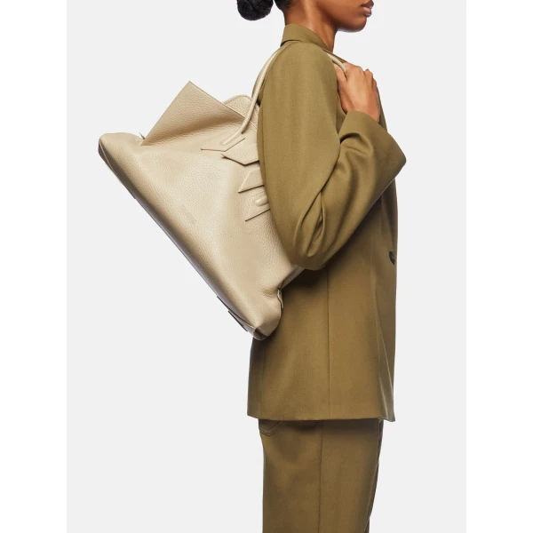 The Attico La Passeggiata Medium Top Handle Bag in Sand | Totes & Top-Handle Bags | Luxury Shoes 