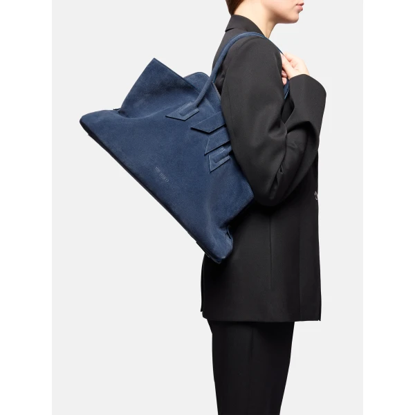 The Attico La Passeggiata Medium Top Handle Bag in Sapphire Blue | Totes & Top-Handle Bags | Luxury Shoes 
