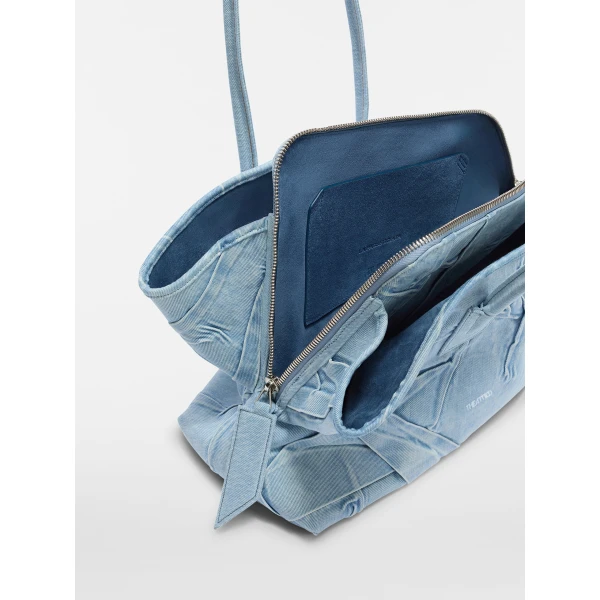 The Attico La Passeggiata Medium Top Handle Bag in Super Washed Blue | Totes & Top-Handle Bags | Luxury Shoes 