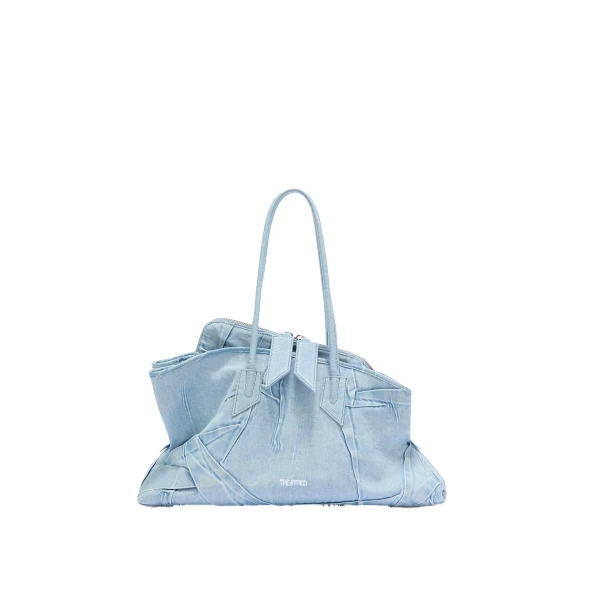 La Passeggiata Medium Top Handle Bag in Super Washed Blue