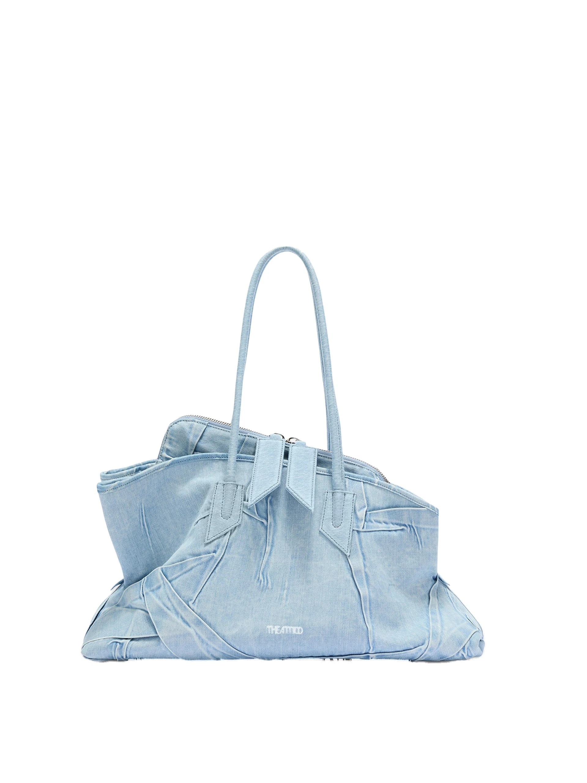 The Attico La Passeggiata Medium Top Handle Bag in Super Washed Blue The Attico La Passeggiata Medium Top Handle Bag in Super Washed Blue | Totes & Top-Handle Bags | Luxury Shoes