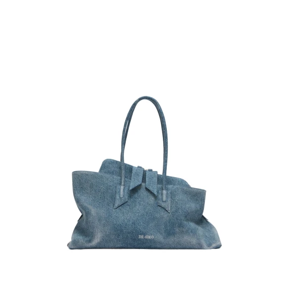 La Passeggiata Medium Top Handle Bag in Washed Denim
