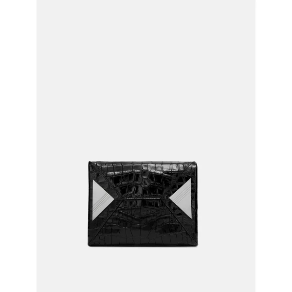 The Attico La Passeggiata Mini Top Handle Bag in Black Croc-Print Leather | Totes & Top-Handle Bags | Luxury Shoes 