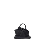The Attico La Passeggiata Mini Top Handle Bag in Black Grained Leather | Totes & Top-Handle Bags | Luxury Shoes 