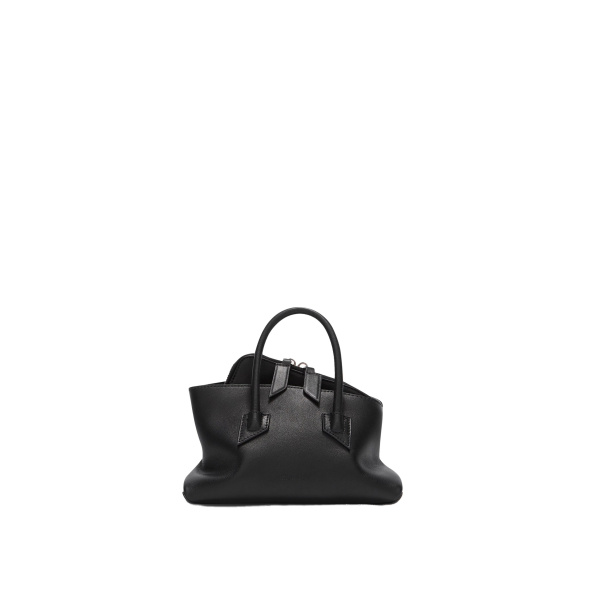 The Attico La Passeggiata Mini Top Handle Bag in Black Smooth Leather | Totes & Top-Handle Bags | Luxury Shoes 