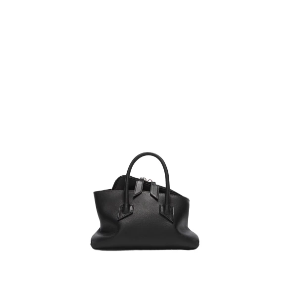 The Attico La Passeggiata Mini Top Handle Bag in Black Smooth Leather | Totes & Top-Handle Bags | Luxury Shoes 