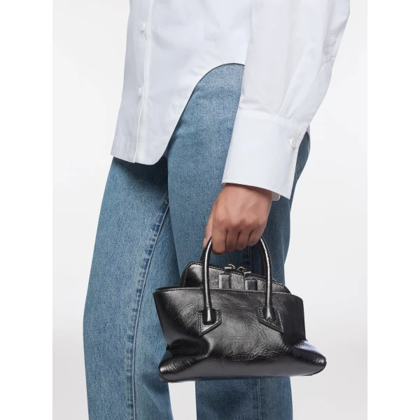 The Attico La Passeggiata Mini Top Handle Bag in Dark Grey | Totes & Top-Handle Bags | Luxury Shoes 
