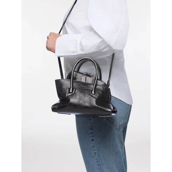 The Attico La Passeggiata Mini Top Handle Bag in Dark Grey | Totes & Top-Handle Bags | Luxury Shoes 