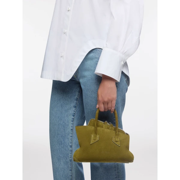 The Attico La Passeggiata Mini Top Handle Bag in Khaki | Totes & Top-Handle Bags | Luxury Shoes 