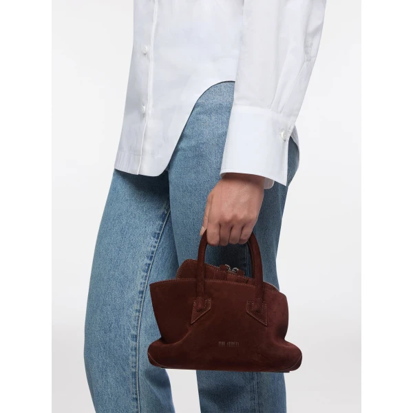 The Attico La Passeggiata Mini Top Handle Bag in Light Chocolate | Totes & Top-Handle Bags | Luxury Shoes 