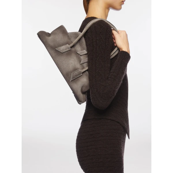 The Attico La Passeggiata Small Top Handle Bag in Grey | Totes & Top-Handle Bags | Luxury Shoes 