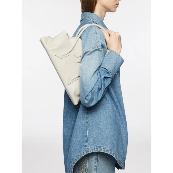 The Attico La Passeggiata Small Top Handle Bag in Ice | Totes & Top-Handle Bags | Luxury Shoes 