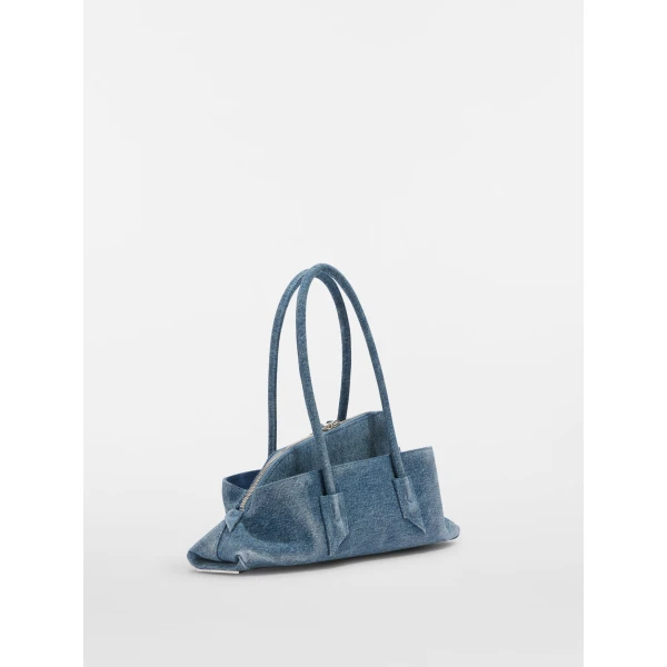 The Attico La Passeggiata Small Top Handle Bag in Washed Denim | Totes & Top-Handle Bags | Luxury Shoes 