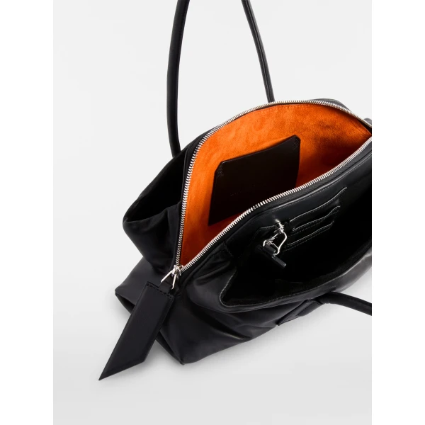 The Attico La Passeggiata Small x The Anja Top Handle Bag in Black | Totes & Top-Handle Bags | Luxury Shoes 