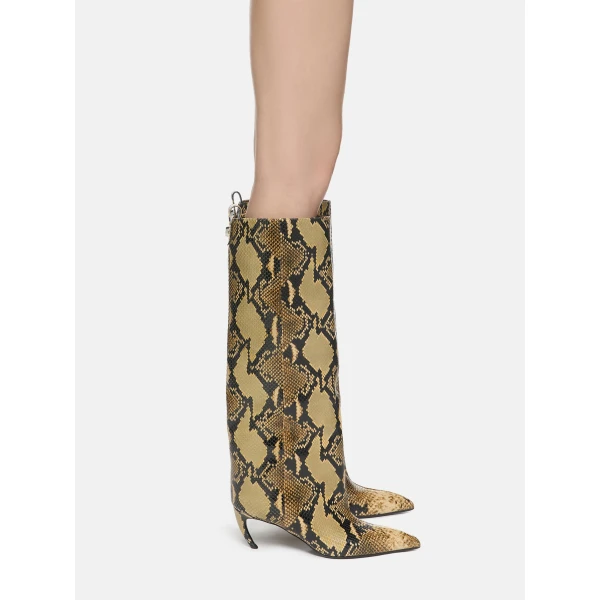The Attico Lea Boots in Black and Sahara | Boots | Luxury Shoes 