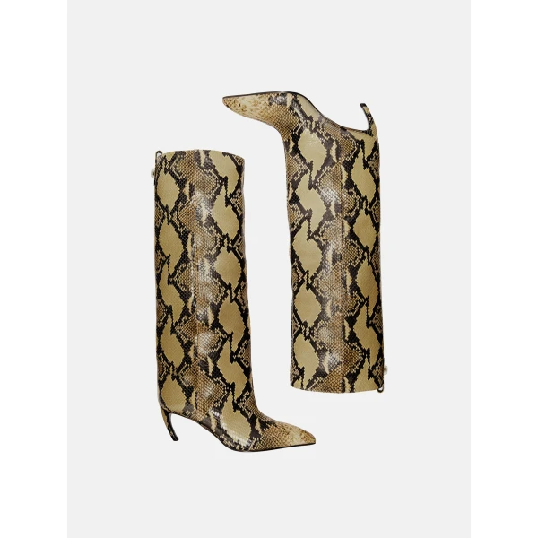 The Attico Lea Boots in Black and Sahara | Boots | Luxury Shoes 