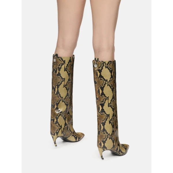 The Attico Lea Boots in Black and Sahara | Boots | Luxury Shoes 