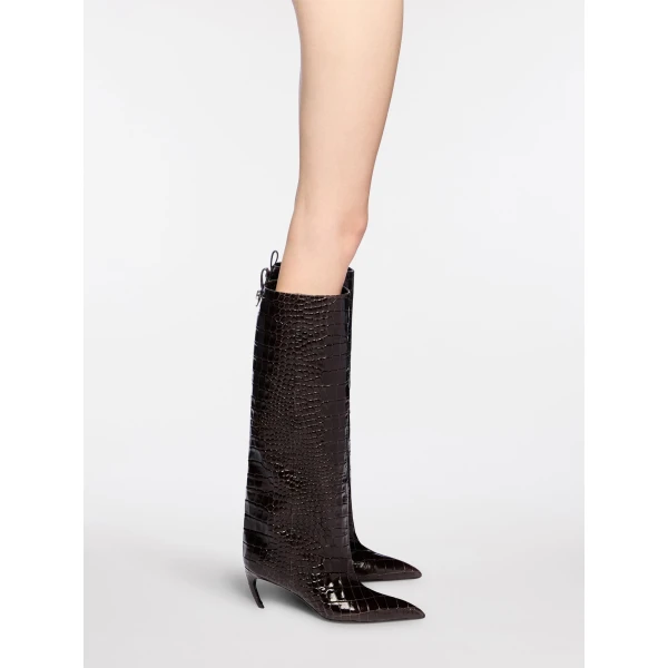 The Attico Lea Boots in Dark Brown | Boots | Luxury Shoes 