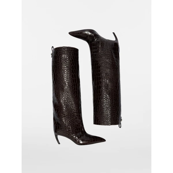 The Attico Lea Boots in Dark Brown | Boots | Luxury Shoes 